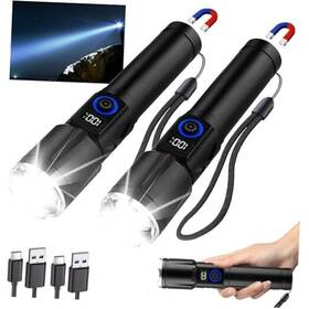 000l Uhanciny Magnetic Flashlights High Lumens Rechargeable 2 Small -