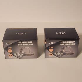 L-t21 Ultra 2-pack Led Headlamp Rechargeable Bright 5 Headlight Usb 4 Modes Work