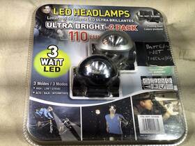 845686 Ultrabright Led Headlamps 2pack 3watt 110 Lumens