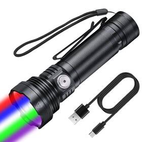 Et28s Ultrafire 5 Color Tactical Multicolor Mini Flashlight Rechargeable Whit