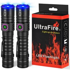 Sp69-365nm Ultrafire Powerful 365nm Uv Flashlight - Rechargeable Led Blacklight Multi-f