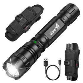 Wf-501bx Ultrafire Tactical Flashlight With Holster For Duty Belt 1000 High Lumen Pol