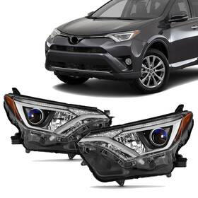 Uk943-021a943-022 Unaykolb Pair Halogen Headlight Left And Right Headlamp Black Housing Without Bulb For 2016