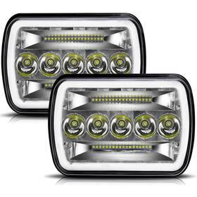 H6054 Uni-shine 784124641096 Unishine 5x7 7x6 Inch Led Headlights Sealed Beam Amber/w
