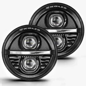 S4702ly1 Uni-shine 2 Pcs 7 Inch Led Headlights Round Z-shaped Anti-glare H6024 Hea