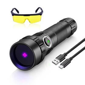 501b-pro Uniquefire 365nm Uv Black Light Flashlight High Power 10w Usb-c Rec