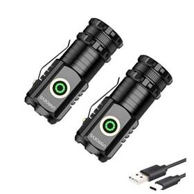 Unr0evs 746566843582 Led Mini Flashlight With Magnet Super Bright Small Pocket 5 2 Black