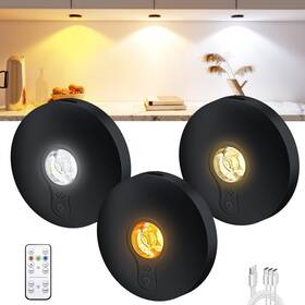 T065 Unusroom Rechargeable Puck Lights With Remote Control 2000mah High Capacity Battery Op