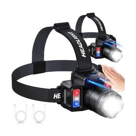 Uoofly 658370645224 Headlamp Rechargeable 2 Pack Motion Sensor Super Bright Led Flashli