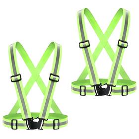 Uwefzhyie 635405177929 2 Packs Reflective Vest High Visibility Running Gear Adjustable Elastic Safet