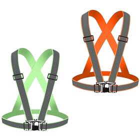 Uwefzhyie 635405177936 2 Packs High Visibility Reflective Vest Safety Running Top Gear Adjustab