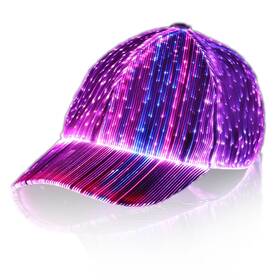 Vastarry 785768698620 Led Cap Fiber Optic Hat With Usb Charging 7 Illuminating Colors Perfect For