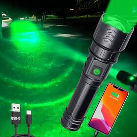 Va-f0 Vastfire Usb-c Rechargeable Green Flashlight Zoomable 1000 Yard Pressure Swit