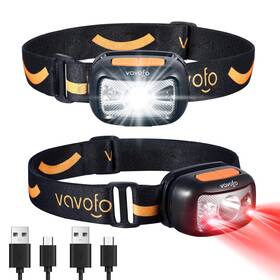 Vf-2882 Vavofo 2-pack Led Headlamp Flashlight 1200 Lumen Rechargeable Waterproof Outdoor He
