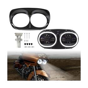 Vst-010101-009 Veisutor Dual Led Headlight With Halo Ring For Road Glide 04-13 Head Light Headla