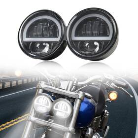 Vst-010101-012 Veisutor Dual Led Headlight For Fat Bob Upgraded Headlamp Front Light Kit With