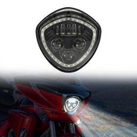 Vst-010601-003 Veisutor Led Headlights With Halo Ring Drl For Victory 05-18 Black Headlamp Front Lig