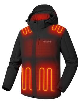 Venustas 977757206006 Mens Heated Jacket With Battery 20-hour Warmth Waterproof Detacha
