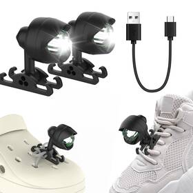 Kyx-004 Vergissm 2pcs Rechargeable Headlights For Shoe Waterproof Hands Free Flashlig