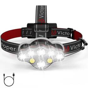 Ipx5 Victoper 711544743859 Headlamp Rechargeable Led Ultra Bright Head Lamp With 8 Modes