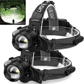 Vinderfine 765452224915 Headlamp Rechargeable 2 Pack Bright Led For Adults 135 Adjustable