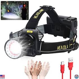 Asdn-1 Visit The Aikertec Store Rechargeable Super Bright Headlamp 7 Modes Zoomable Ip68 Waterproof Motion