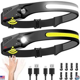 Visit The Biat Store Gytdawg02 Rechargeable 2pcs Led Headlamp 230 Wide Beam Motion Sensor Waterproof