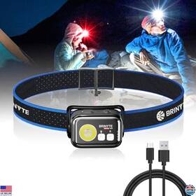 B0cljj9f28 Visit The Brinyte Store 1000 Lumen Rechargeable Headlamp Usb-c/aaa Red Light 45h Runtime Adjustable
