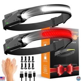 Ckhl01 Visit The Cankroo Store Rechargeable Led Headlamps 2 Pack 230 Wide Beam Motion Sensor Red Light