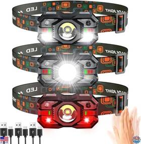 St2502 Visit The Sogdeco Store 2000 Lumen Rechargeable Headlamp 3-pack Waterproof Led Light For Outdoor Use