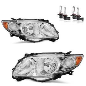 Vi-tycr0900 Vizotae Headlights Assembly For 2009 2010 Toyota Corolla Halogen Headlamp Replacement