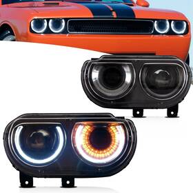 Yaa-dg-0299-sf01 Vland Direct Headlights Compatible With Dodge Challenger 3rd Gen Coupe 2008-2014 He