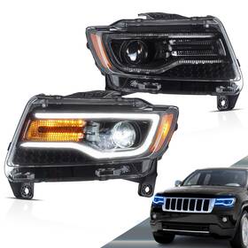Yaa-dq-0509b-a07 Vland Led Headlights Compatible With 2011-2013 Grand Cherokee 4th Gen Wk2 Fr