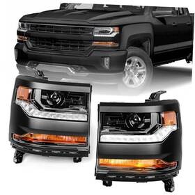 Vlincar V-xflsd-16ddo-dh-pa Headlight Assembly Compatible With Chevy Silverado 1500 Left And Right Side Pair