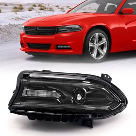 V15dgcrddlh Vlincar Headlight Assembly Compatible With 2015-2021 Dodge Charger Halogen Model
