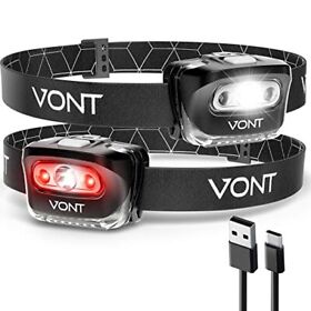 Ipx5 Vont Rechargeable Led Headlamp Waterproof With Red Light 7 Modes Head