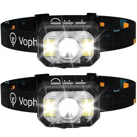 Voph 711544742869 Head Lamp 2 Pack 1200 Lumens Usb Type-c Motion Sensor Rechargeable Headlamp