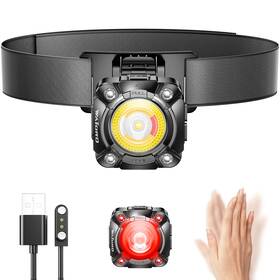 Wa-lt-w600-us-2534 Waiord Rechargeable Headlamp With Cob Led Light 600 Lumens Small Clip Flashlight Wi