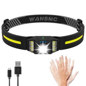 Wansmc 732688779731 Led Headlamp Rechargeable Super Bright Head Lamps With 9 Modes And Red Light