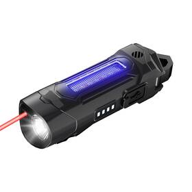 Zk3-bk Werrmth Rechargeable 500 Lumen Keychain Edc Flashlight With Magnetic Base Red Light U