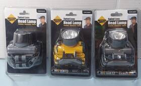 45807 Western Safety 61319 3 Head Lamps With Swivel Lens Sealed New Old Stock Batteries
