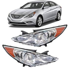 Hy2503159 Wflnhb Headlights Replacement For Sonata 2011-2014 Projector Pair