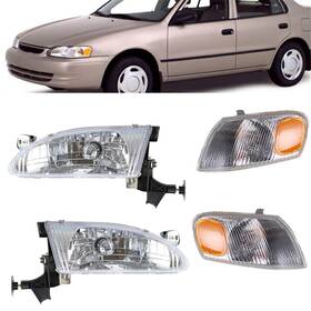 To2502121 Wflnhb 2pcs Driver And Passenger Side Headlamp Assembly Replacement For Toyota Corol