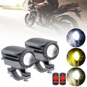 Windance Mcl 008 2pcs Motorcycle Led Headlight 32w 4 Modes Hi/lo Beam Yellow White 65