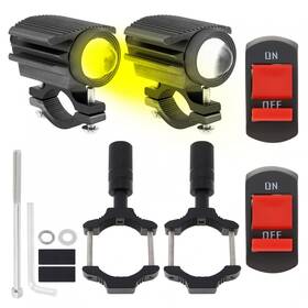 Windance Xll Mcl 007 2pcs Motorcycle Led Headlight 4 Modes Hi/lo Beam Yellow White 6500k
