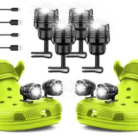Wdc-102a-bk Winndachi 4 Pcs Rechargeable Headlights Compatible With Clog For Crock Adj