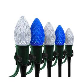 Wintergreen Lighting 840052110735 100 Opticore Led C7 Blue And White Christmas Pathway