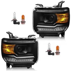 G-sr-1418-led-ba Wksaesi Headlight Assembly With Led Drl Compatible Gmc Sierra 2014-2018 1500 2