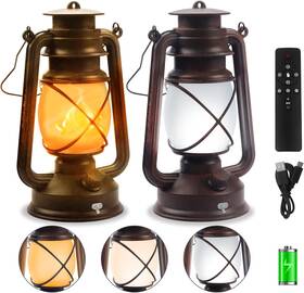 Wondrastical 313034966991 2 Pack Bronze Vintage 4 Modes Led Lanterns Rechargeable Flickering