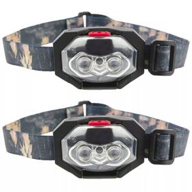 000l8f Woodland Creek 3 Led Battery Operated Head Lamp In Black Camo 2 Pack